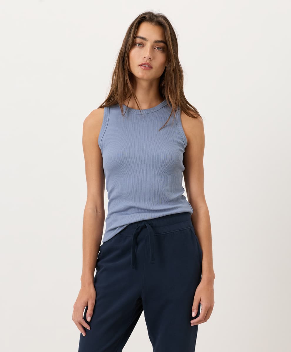 Women's Black Perfect Rib Tank thumbnail 6